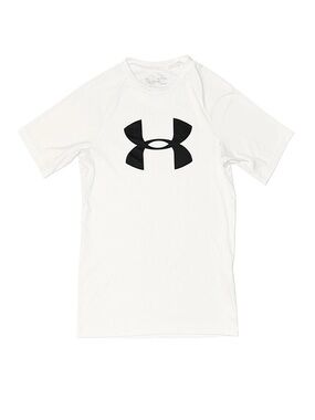 UNDER ARMOUR Boy's Loose Fit White Short Sleeve Shirt XL 18/20